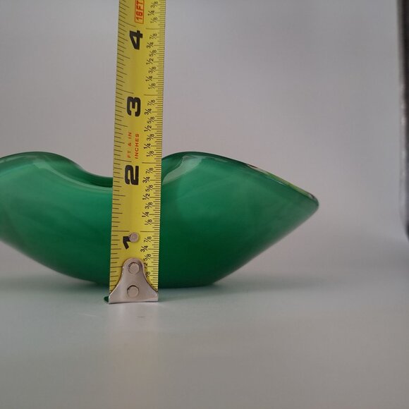 Murano Glass Bowl Tutti Frutti Handcrafted Decorative Art Piece Green Candy Dish - Picture 3 of 9